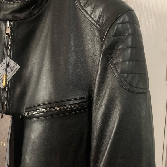 Beautiful Men’s Gucci Leather And Wool Biker Jacket. - Picture 5 of 9